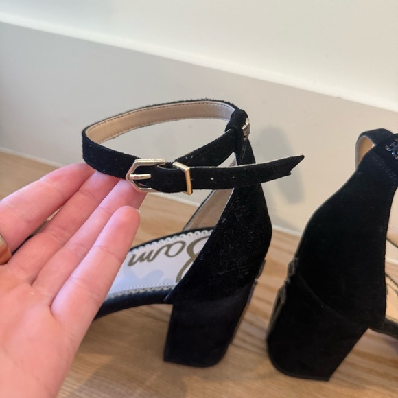 Sam Edelman Women's Odila Classic Heeled Sandal Black Suede Sz 8 Custom Bedazzle - Picture 8 of 12